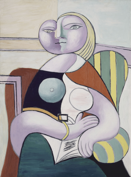 Reading, January 2, 1932, Pablo Picasso (Spanish, 1881–1973) oil on canvas, 51 3/16 x 383⁄8 in. (130 x 97.5 cm) Musée National Picasso, Paris ©2010 Estate of Pablo Picasso / Artist Rights Society (ARS), New York. Photo: Réunion des Musées Nationaux / Art Resource, NY